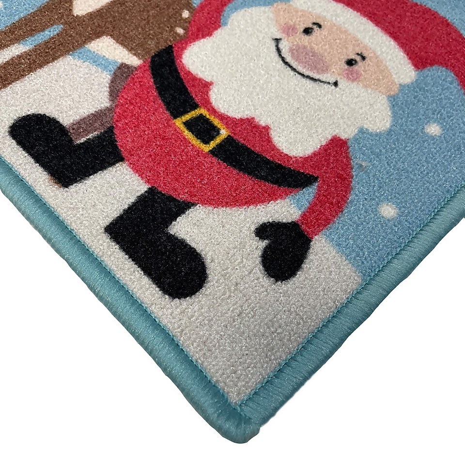 Washable Christmas Door Mat Santa 38 x 58cm Homebase