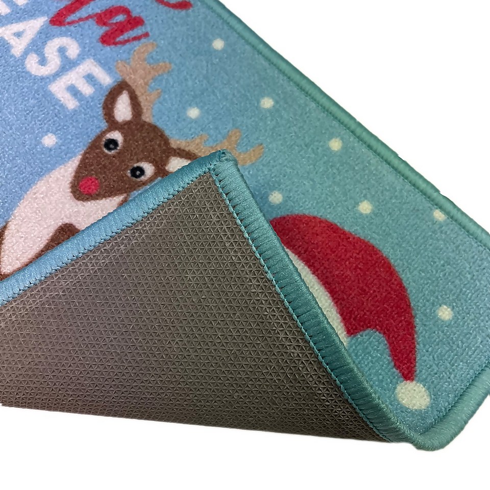 Washable Christmas Door Mat Santa 38 x 58cm Homebase