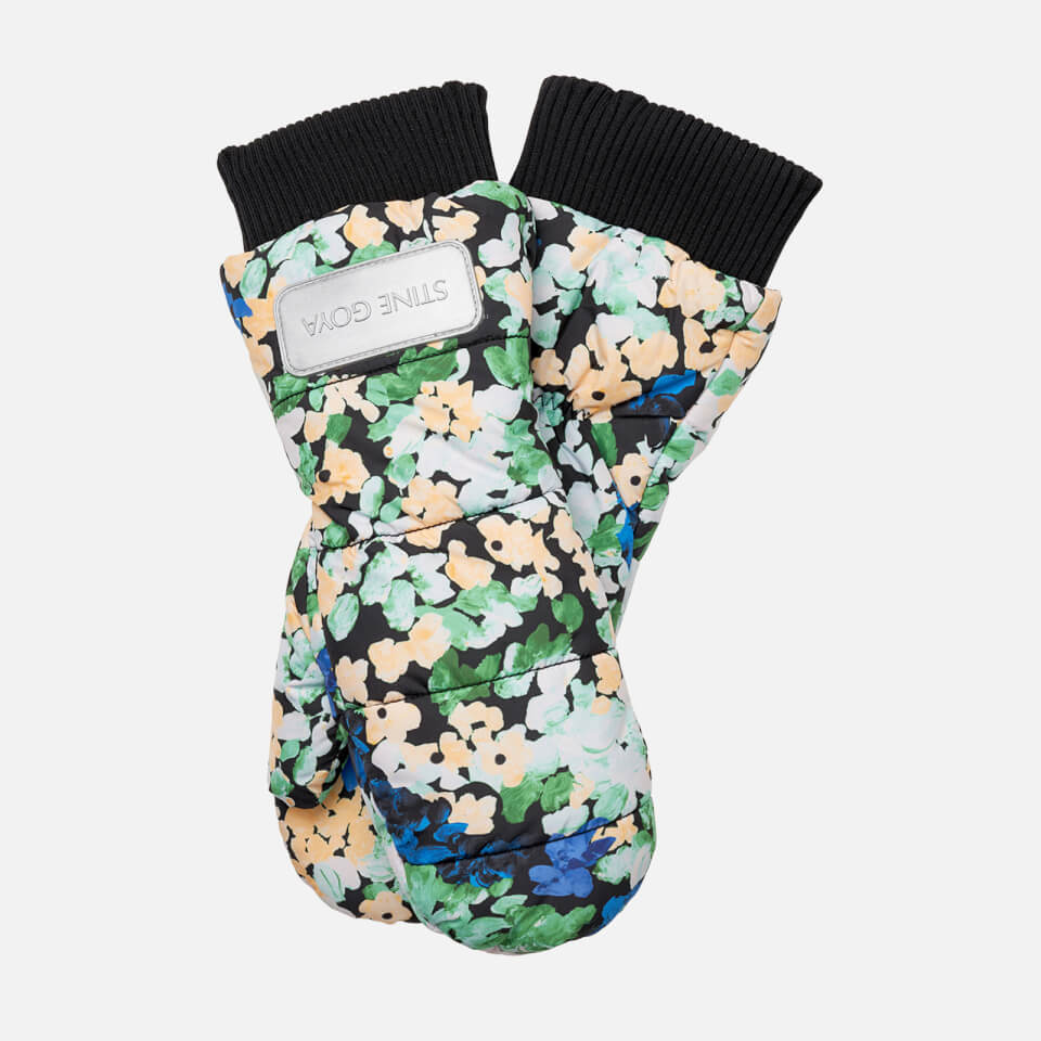 Stine Goya Leile Flower-Print Shell Gloves