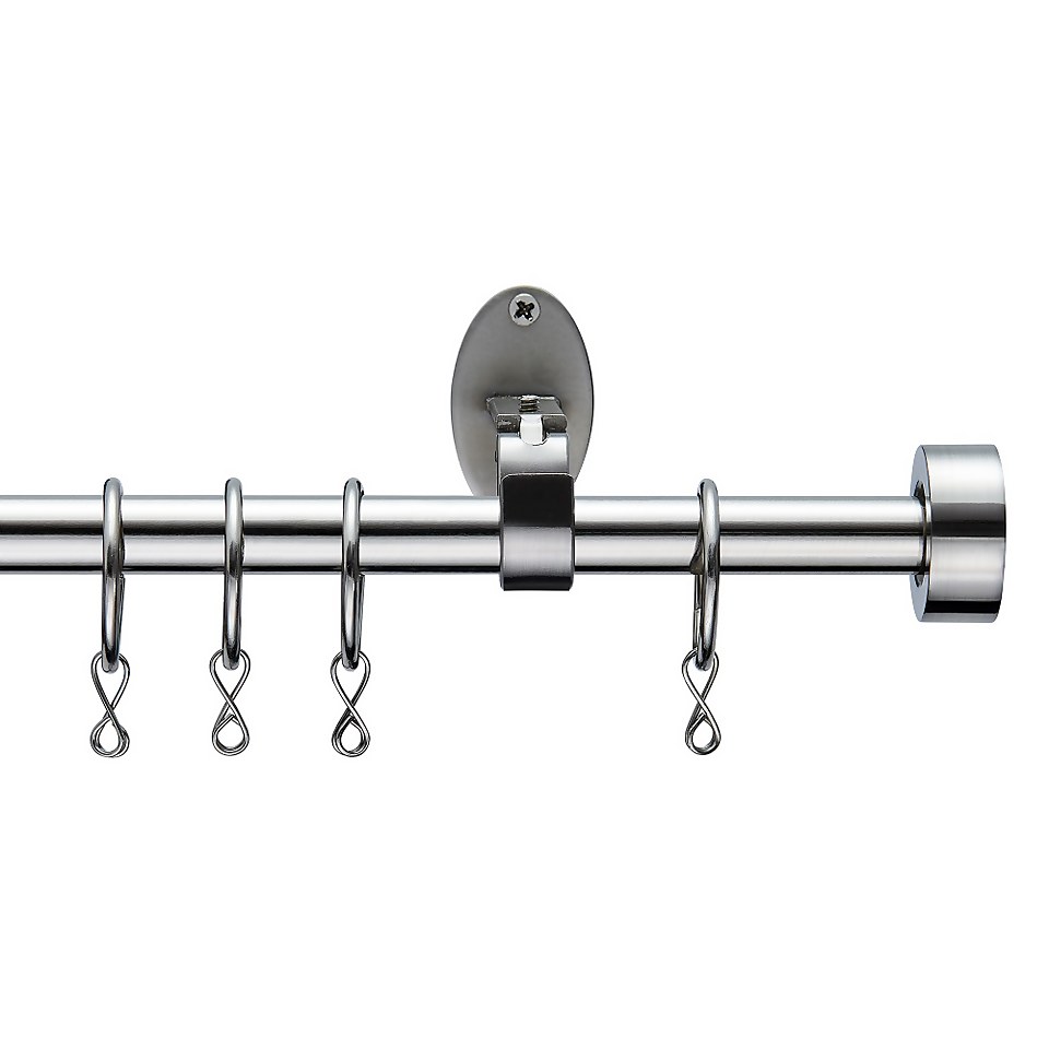 Extendable Curtain Pole with Crystal Finial Brass Homebase