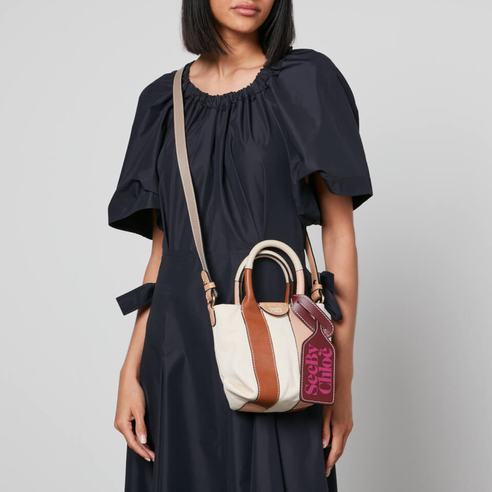 See By Chloé Laetizia Mini Leather and Canvas Tote Bag