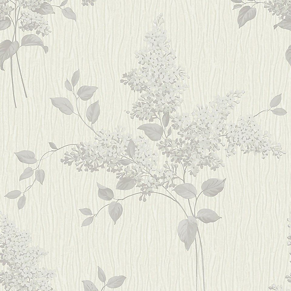 Belgravia Decor Tiffany Fiore Flower Silver Textured Wallpaper A4 Size Sample