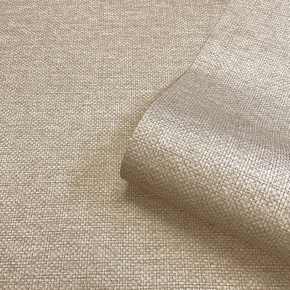 Belgravia Decor Palm Weave Textured Beige Wallpaper A4 Size Sample
