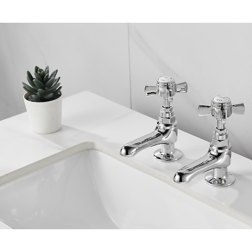 Bathstore Bensham 1895 Basin Taps - Chrome