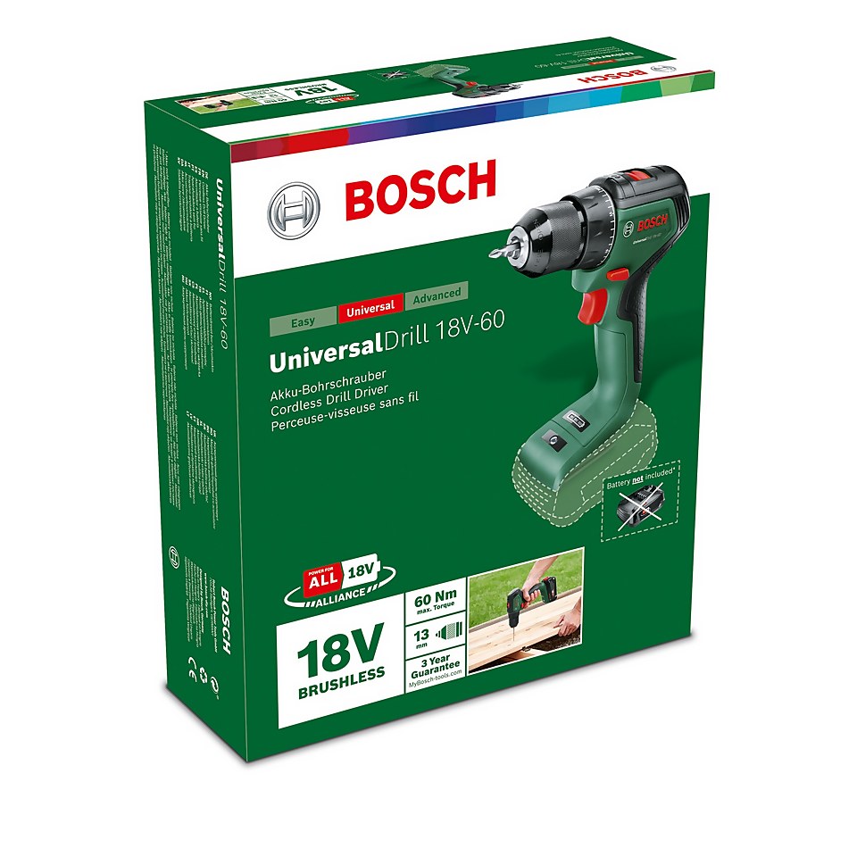 Bosch UniversalDrill 18V-60 (no battery included)