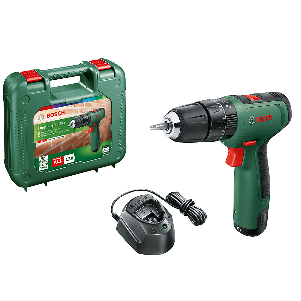 Bosch EasyImpact 1200 Combi Drill with 1 x 1.5 Ah Battery & Charger