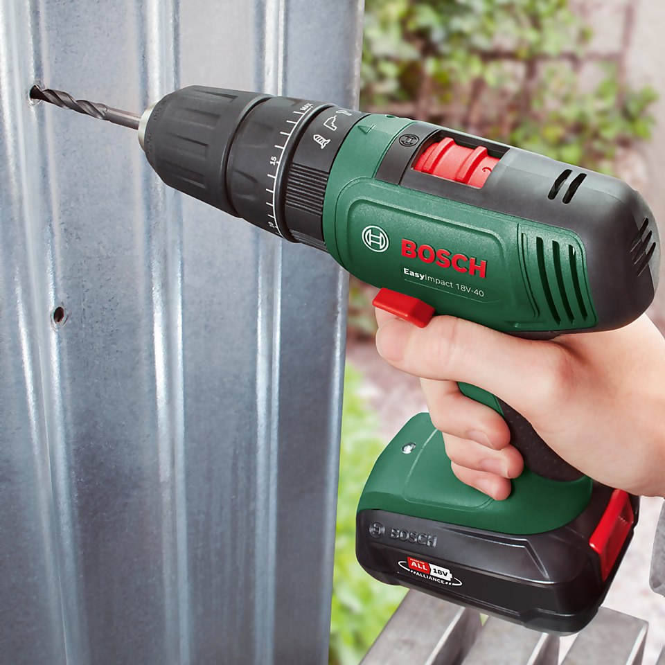 Bosch EasyImpact 18V-40 Combi Drill with 2x 1 5Ah Batteries & Charger