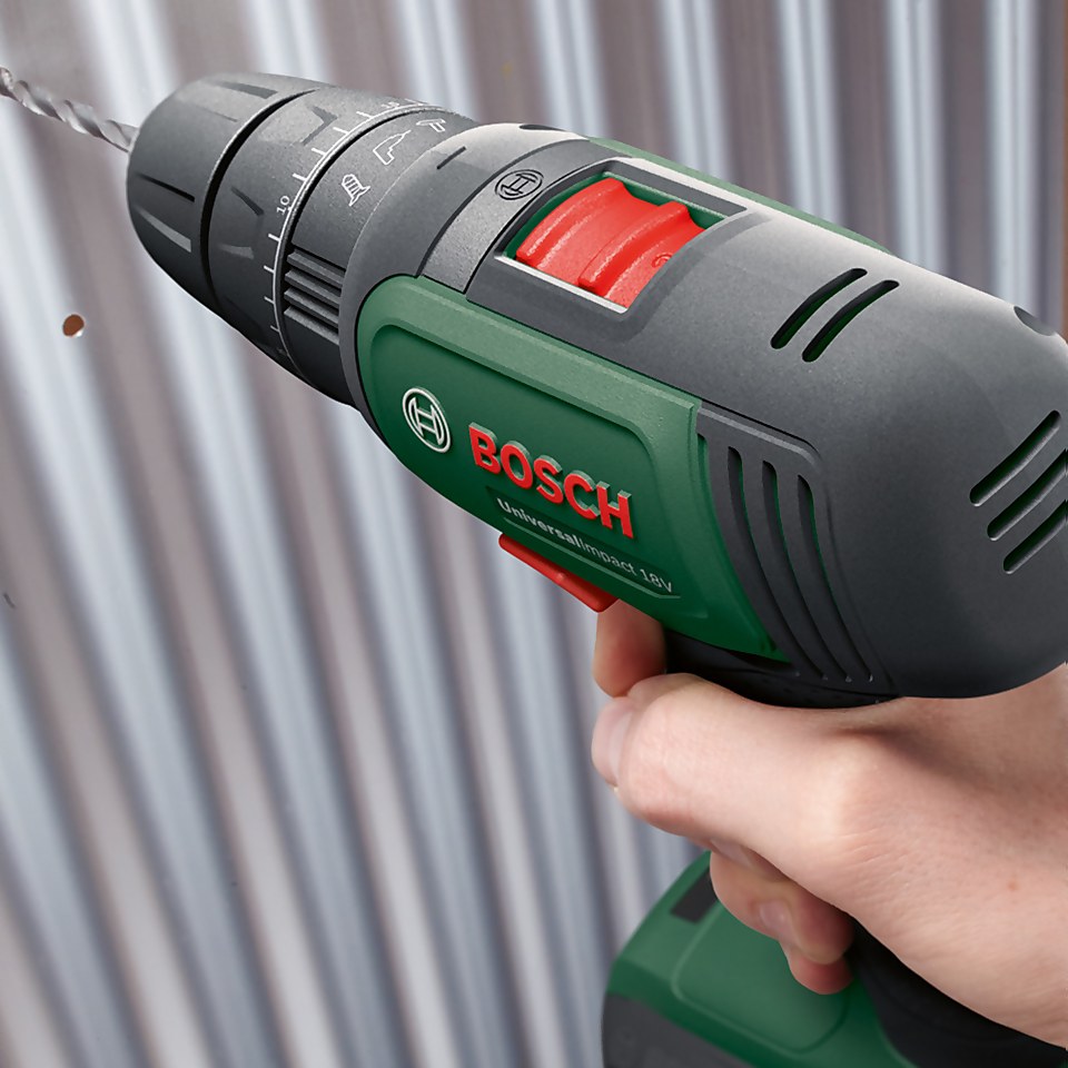 Bosch UniversalImpact 18V Combi Drill with 2x 1.5Ah Batteries & Charger