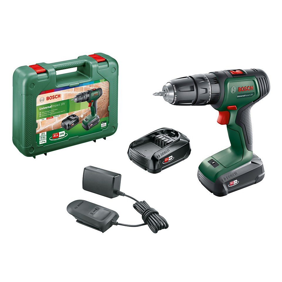 Bosch UniversalImpact 18V Combi Drill with 2x 1.5Ah Batteries & Charger