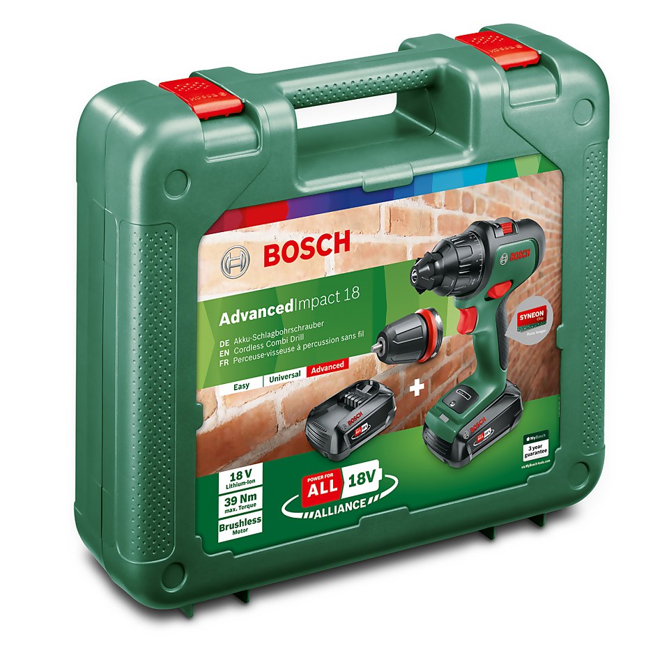 Bosch AdvancedImpact 18 Impact Driver with 2x 2.5Ah Batteries & Charger