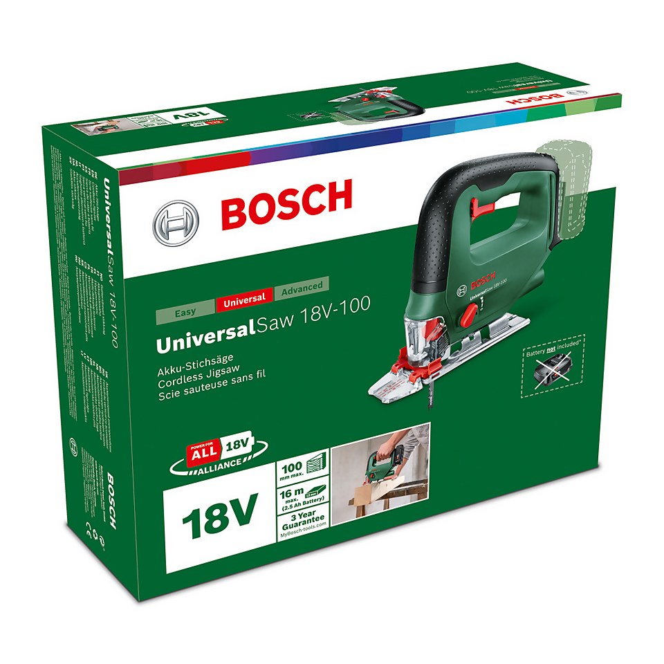 Bosch UniversalSaw 18V-100 Jigsaw (no battery included)
