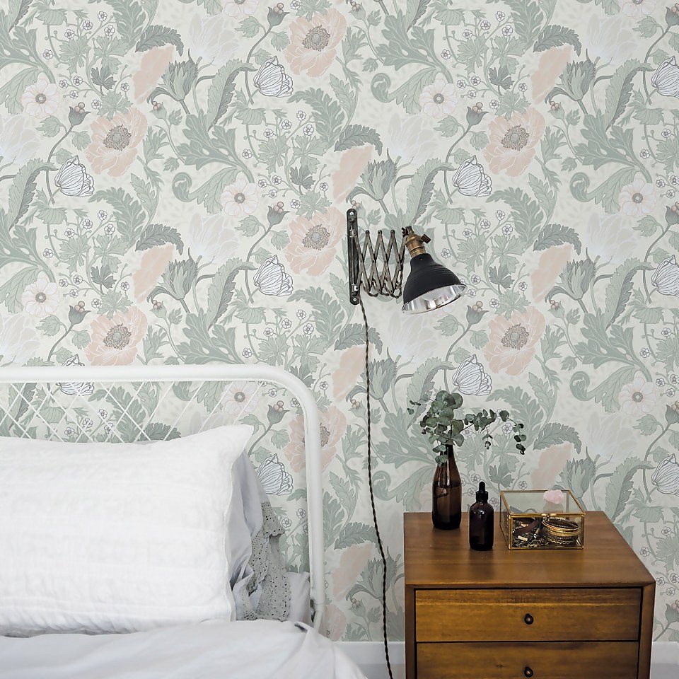 Galerie Floral Trail Green Wallpaper | Homebase