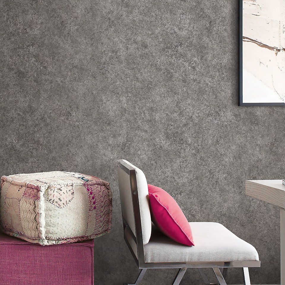 Galerie Metallic Marble Grey Wallpaper