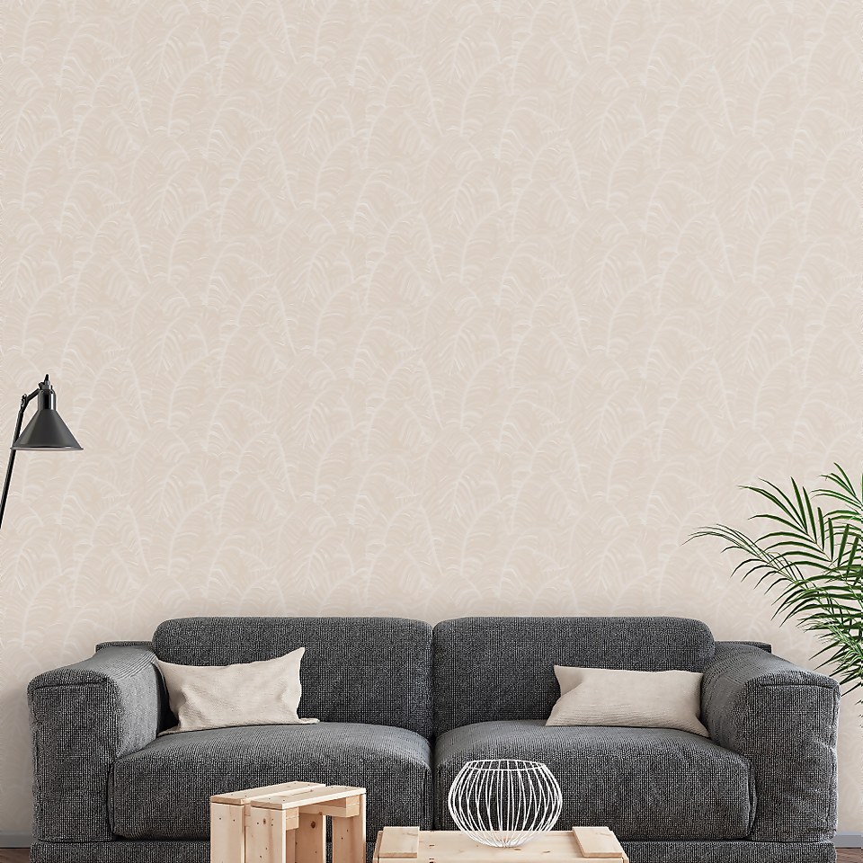 Galerie Palm Leaf Taupe Wallpaper