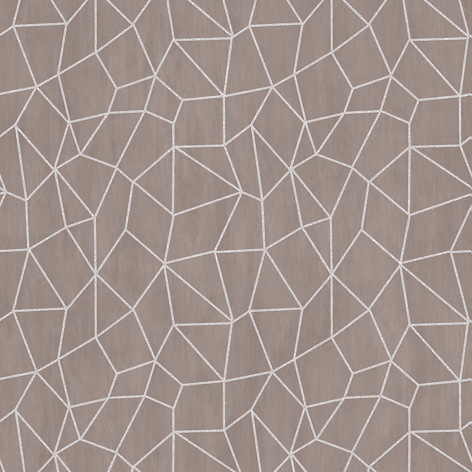 Galerie Geometric Metallic Taupe A4 Wallpaper Sample