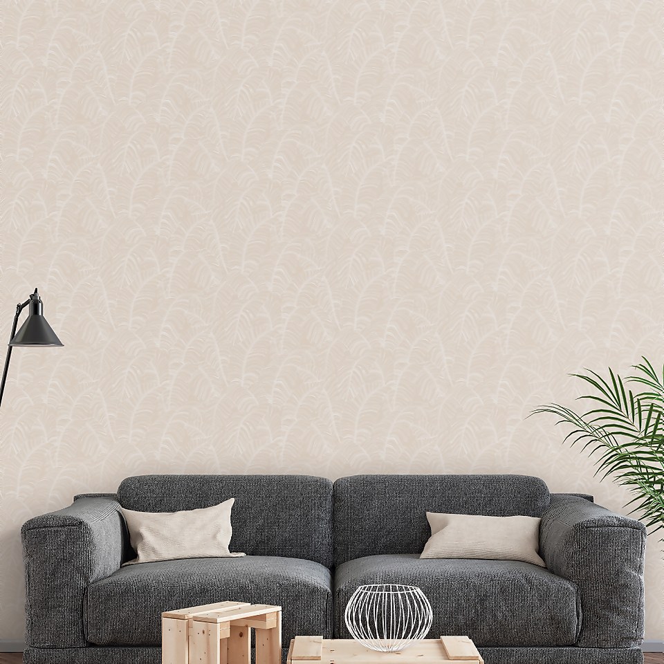 Galerie Palm Leaf Taupe A4 Wallpaper Sample