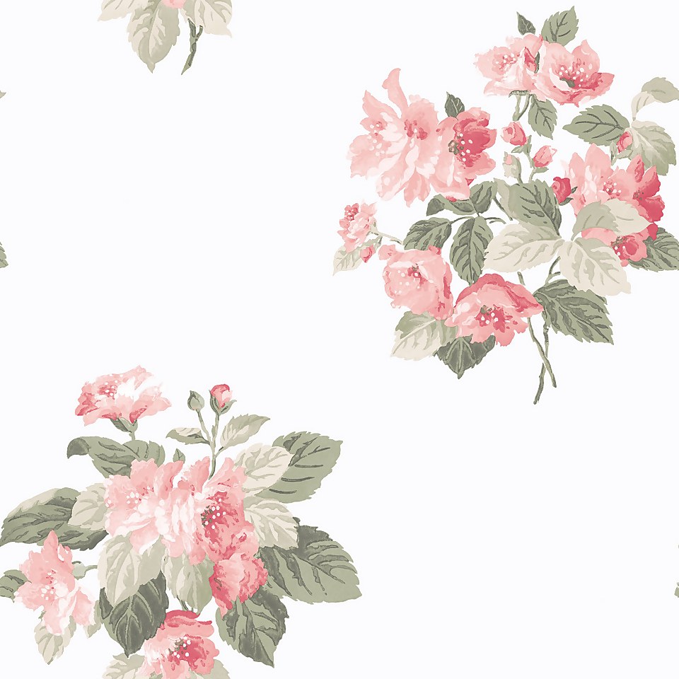 Galerie Floral Bouquet Pink A4 Wallpaper Sample
