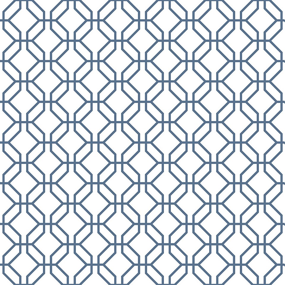 Galerie Honeycomb Trellis Blue A4 Wallpaper Sample