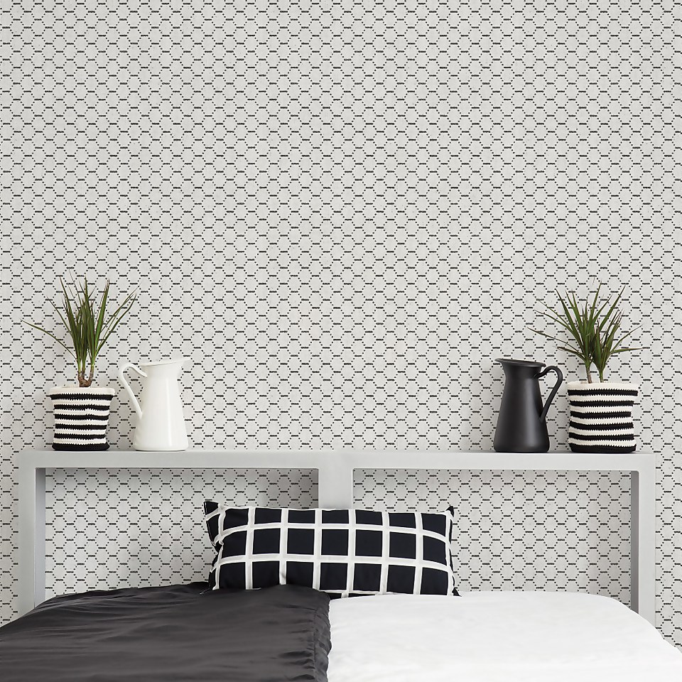 Galerie Honeycomb Grey Large Wallpaper Sample