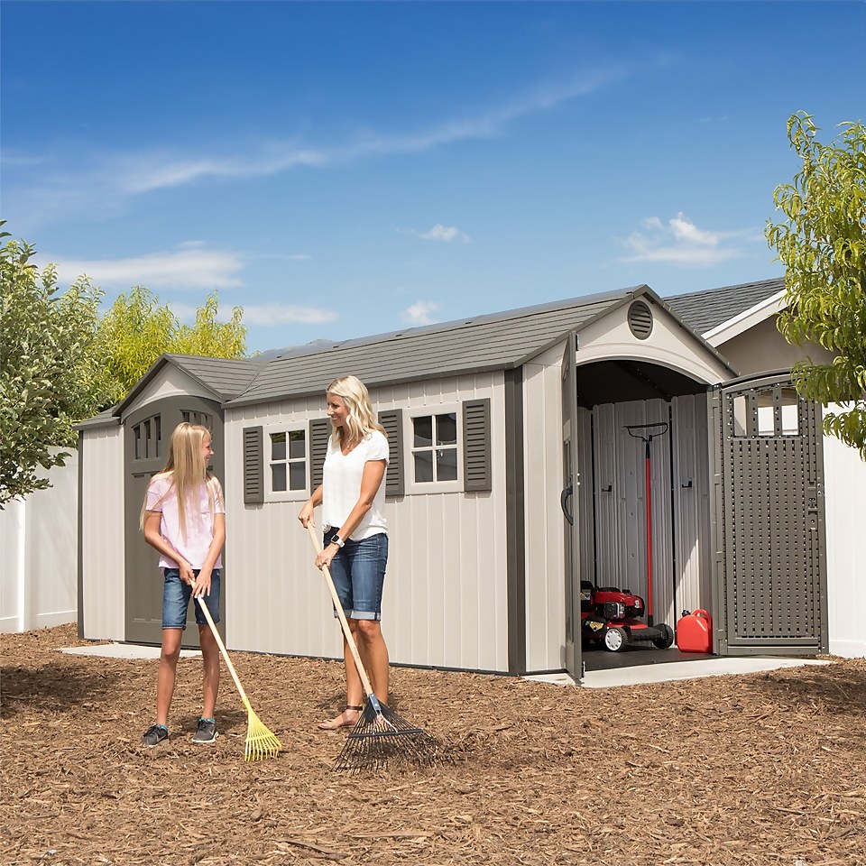 Lifetime 17.5 x 8ft Dual Entry Outdoor Storage Shed - Installation Included