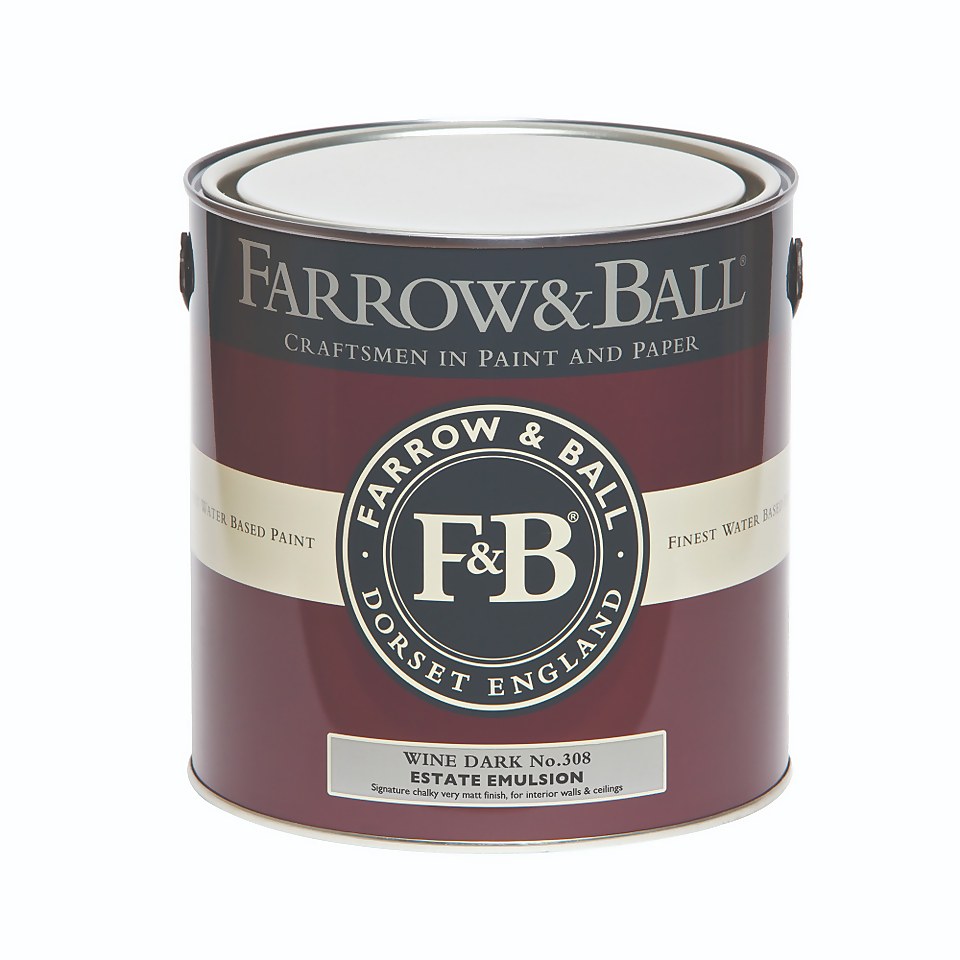 Farrow & Ball Estate Matt Emulsion Paint Wine Dark No.308 - 2.5L
