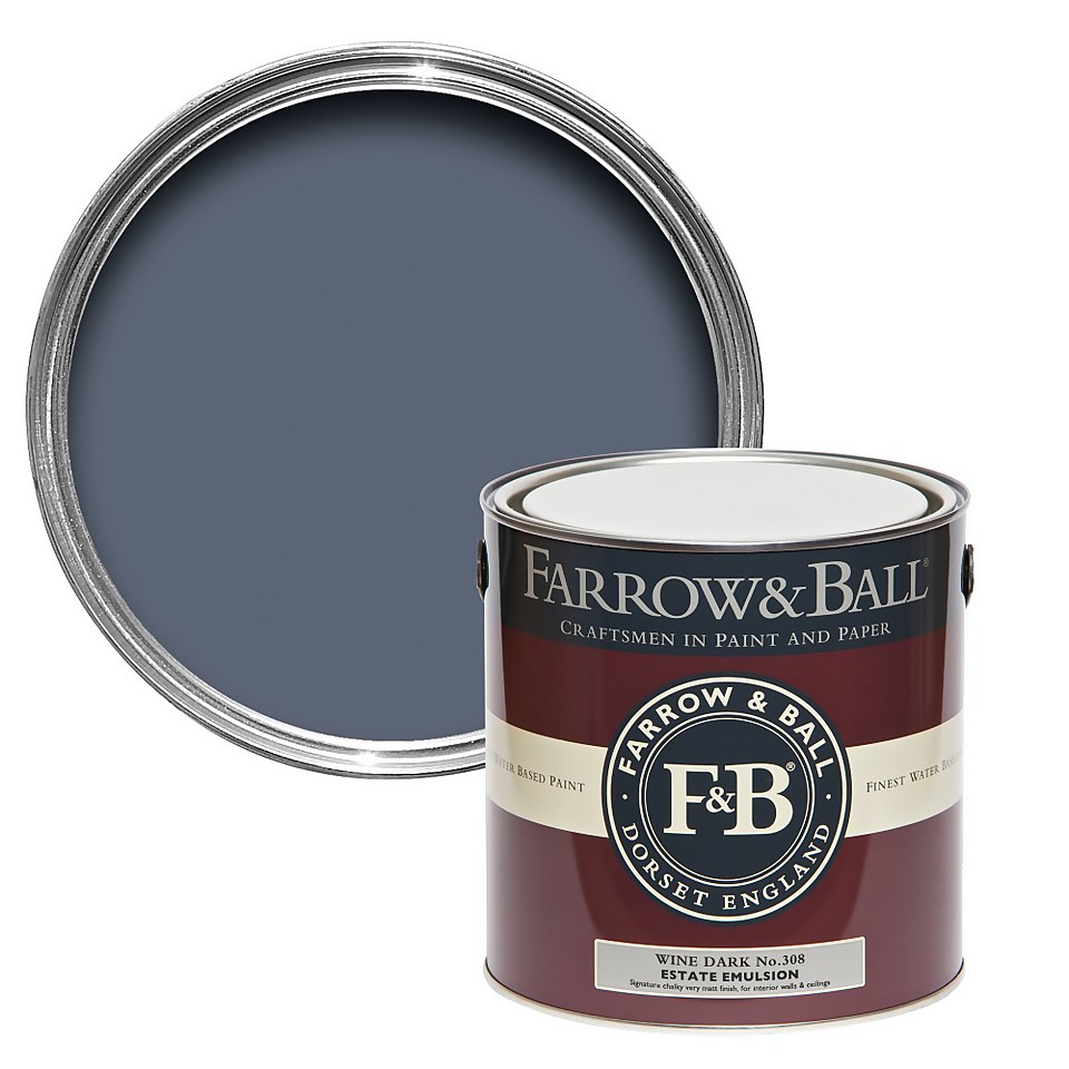 Farrow & Ball Estate Matt Emulsion Paint Wine Dark No.308 - 2.5L