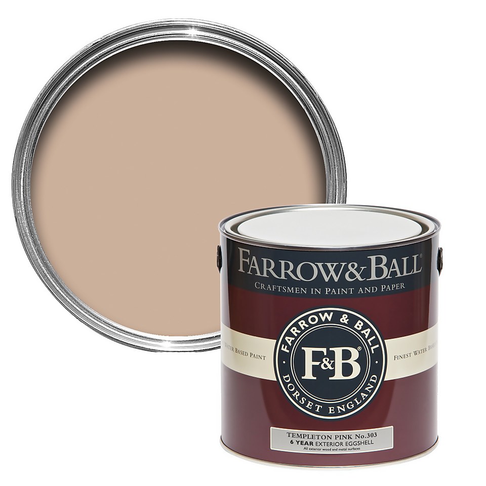 Farrow & Ball Exterior Eggshell Paint Templeton Pink No.303 - 2.5L