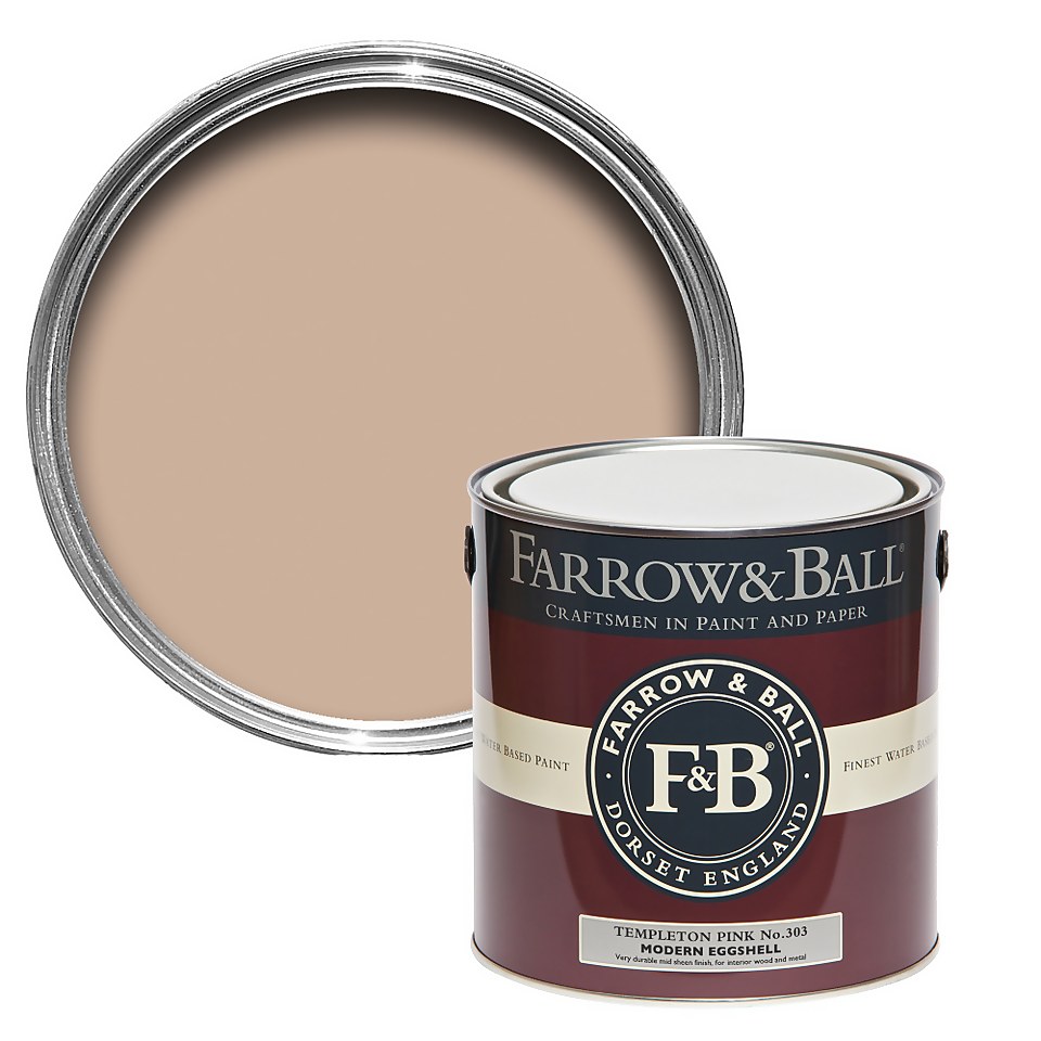 Farrow & Ball Modern Eggshell Paint Templeton Pink No.303 - 2.5L