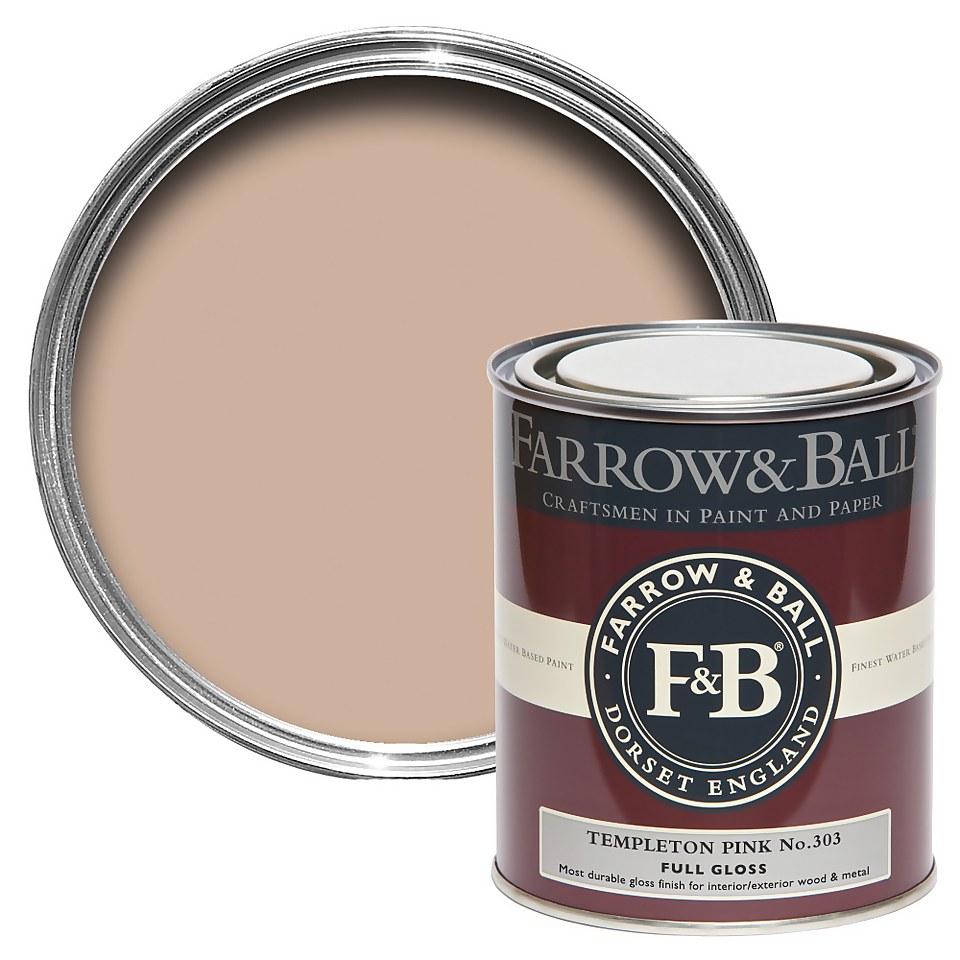 Farrow & Ball Full Gloss Paint Templeton Pink No.303 - 750ml