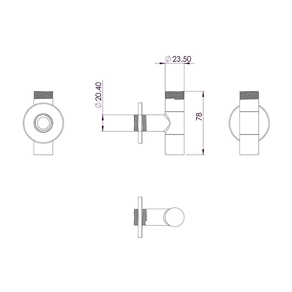 Bathstore Designer Exposed Basin Isolation Valves and Extensions - Brushed Nickel