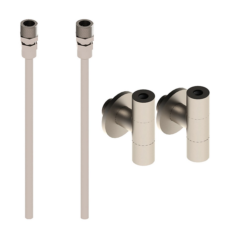 Bathstore Designer Exposed Basin Isolation Valves and Extensions - Brushed Nickel