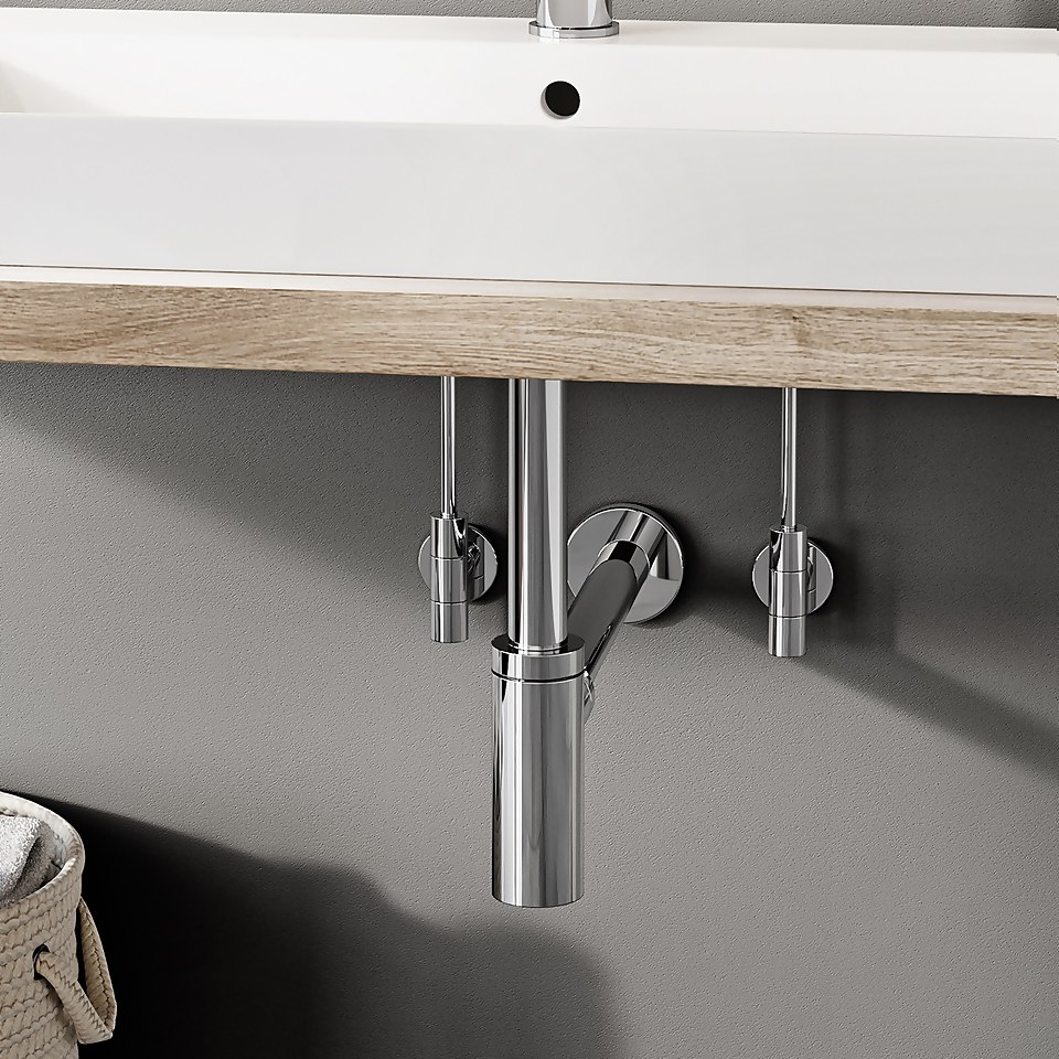 Bathstore Designer Exposed Basin Isolation Valves and Extensions - Chrome
