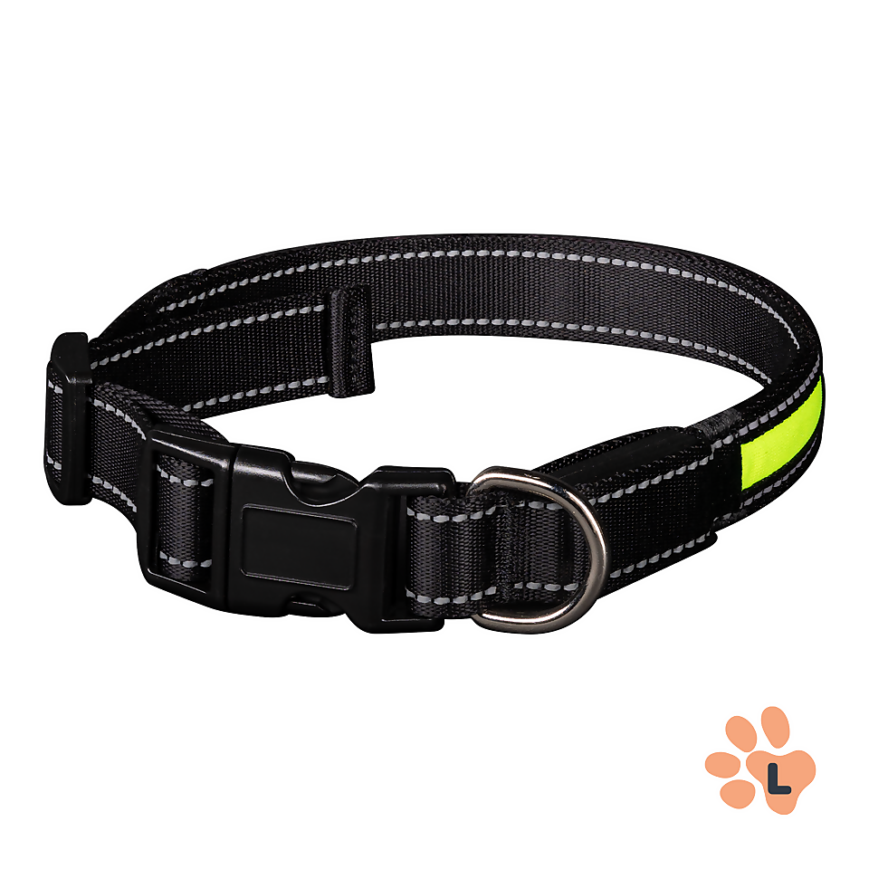 Waggs & Purrs Flashing Rechargeable Dog Collar LARGE