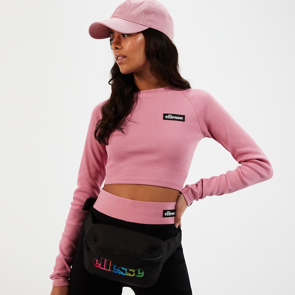 Linny Crop-T-Shirt mit langen Ärmeln Pink für Damen