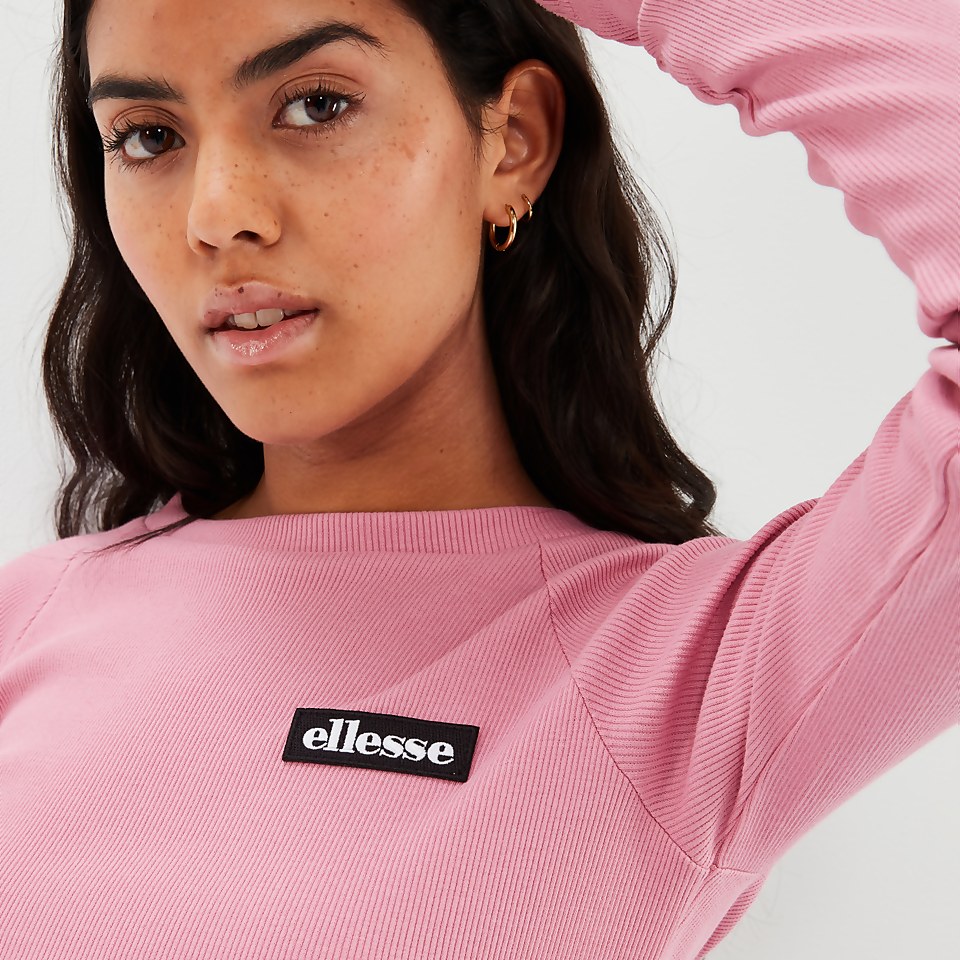 Linny Crop-T-Shirt mit langen Ärmeln Pink für Damen