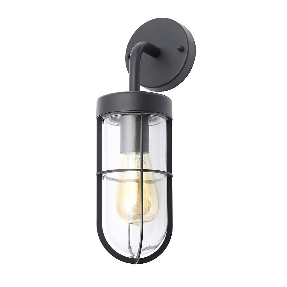 Woking Caged Outdoor Wall Light - Black