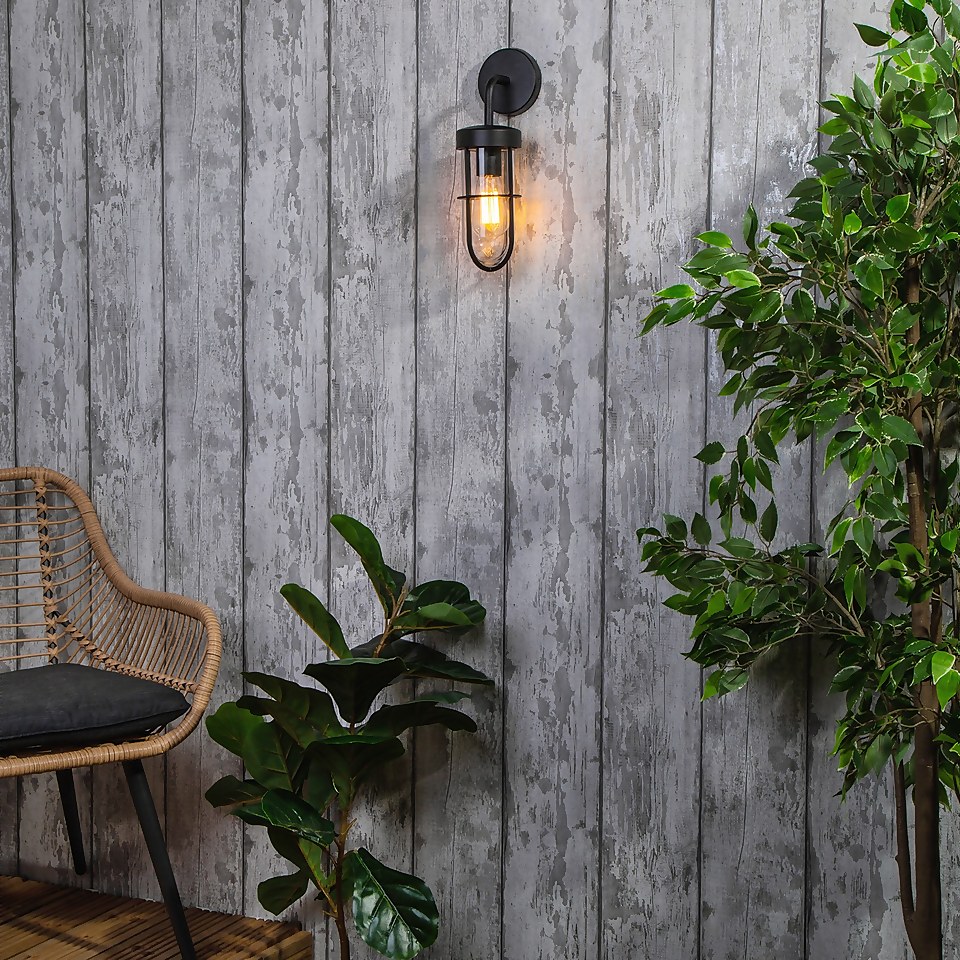 Woking Caged Outdoor Wall Light - Black