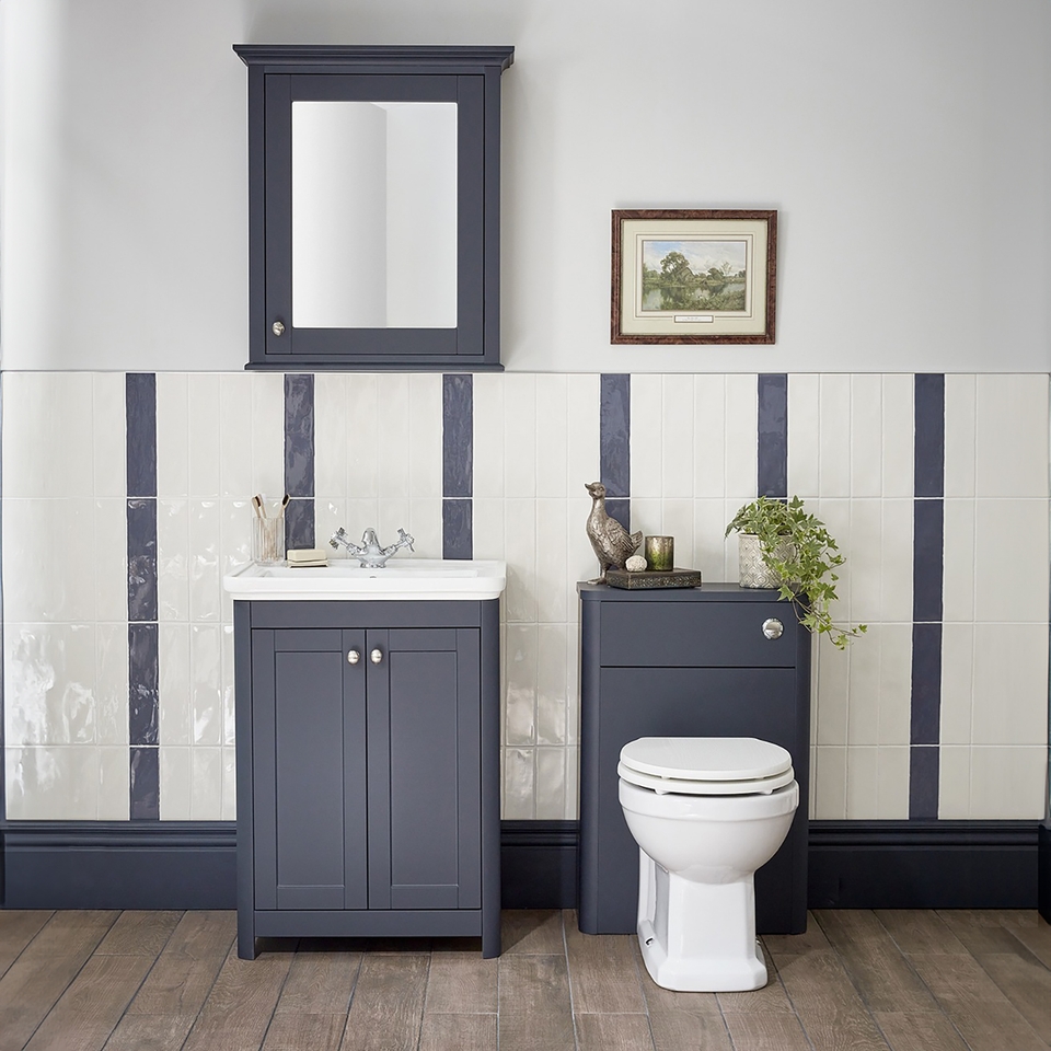 Country Living Wicklow Bathroom Mirror Cabinet - Navy