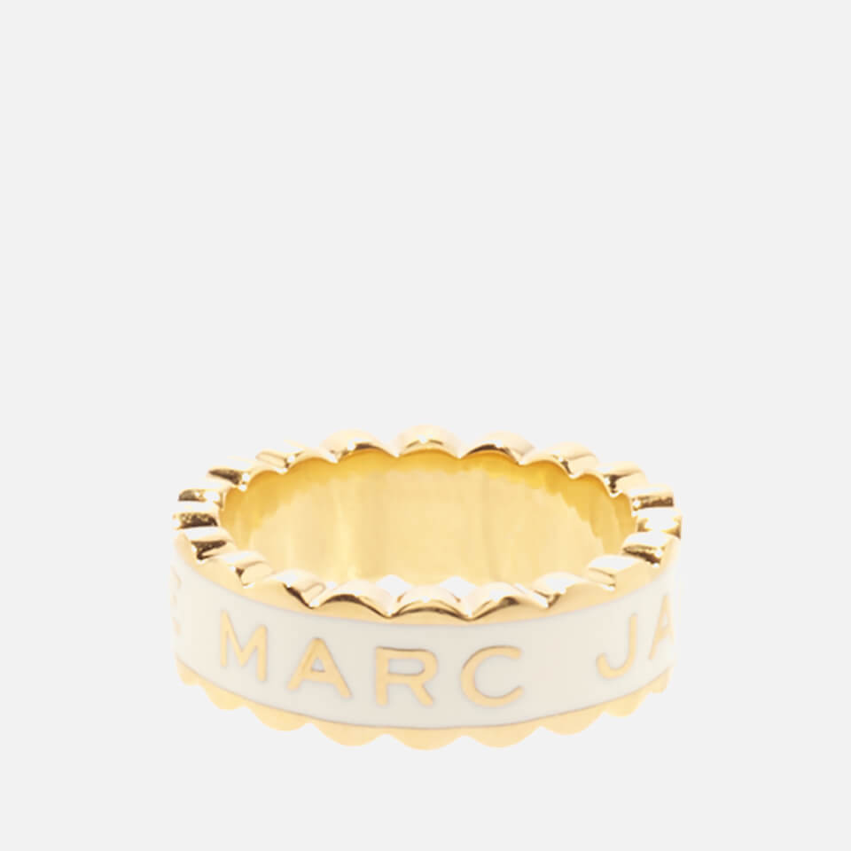 Marc Jacobs The Medallion Gold-Tone, Resin and Crystal Ring