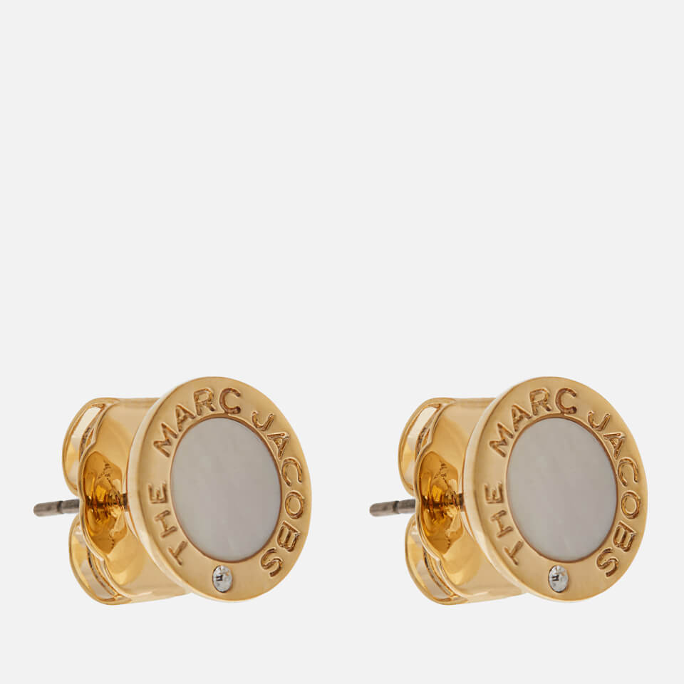 Marc Jacobs The Medallion Mother-of-Pearl, Crystal and Gold-Tone Earrings