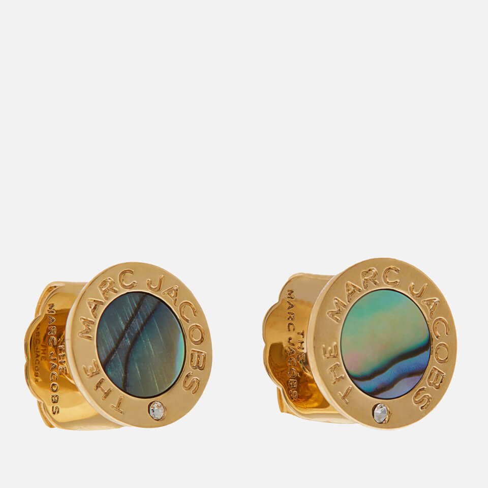Marc Jacobs The Medallion Abalone, Crystal and Gold-Tone Earrings