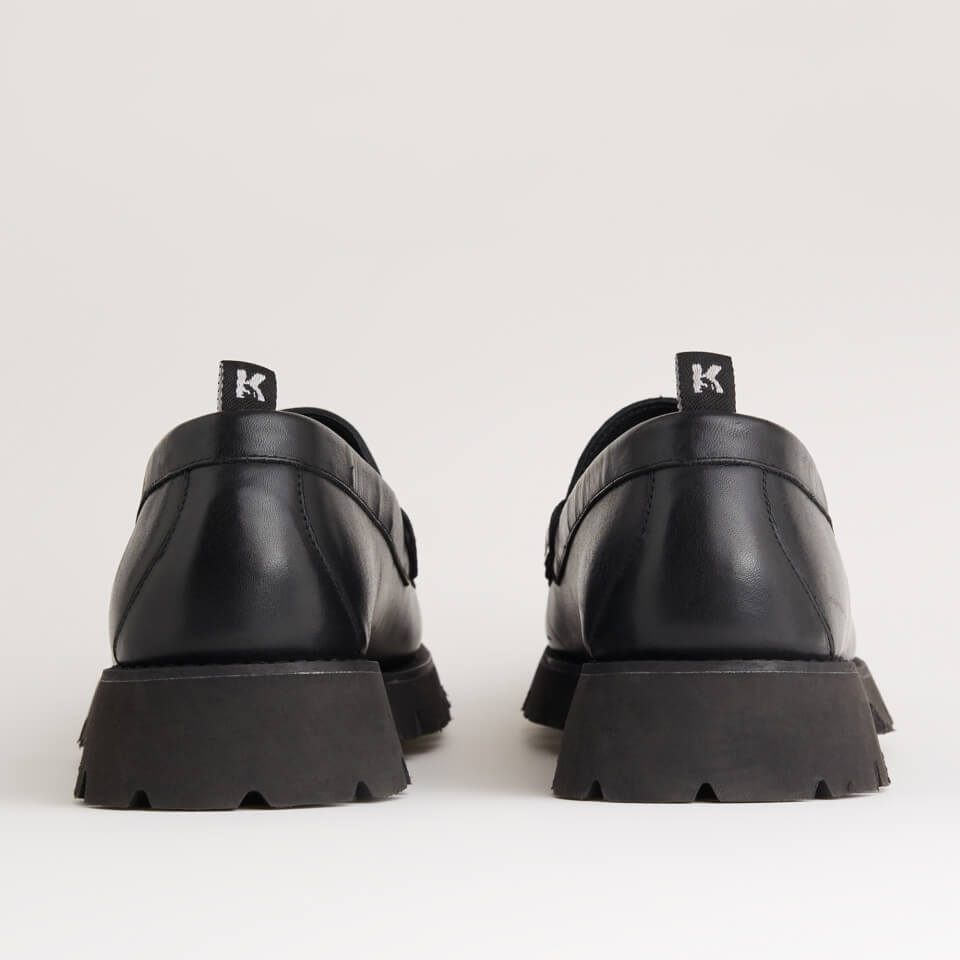 KARL LAGERFELD Mokassino Black Leather Loafers | Worldwide Delivery ...