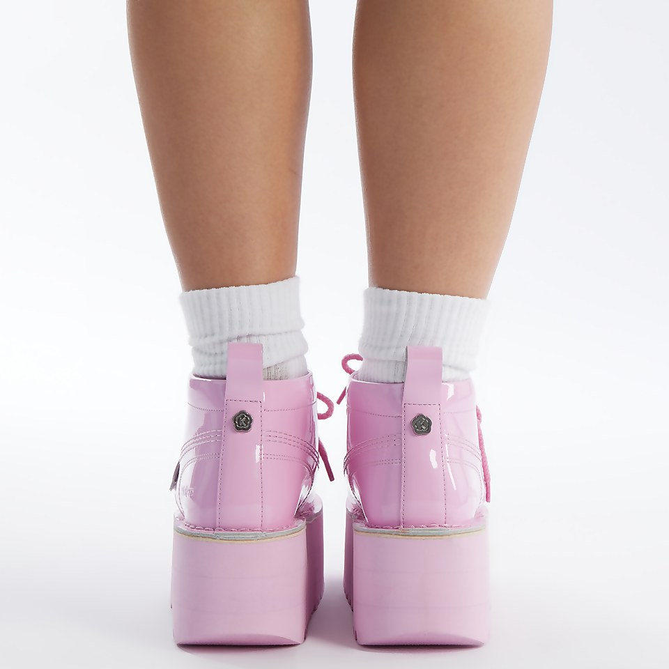 Adult Unisex Kick Boot Platform Patent leather Pink