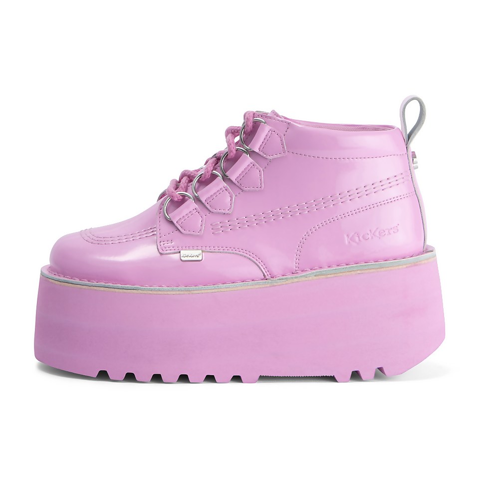 Adult Unisex Kick Boot Platform Patent leather Pink