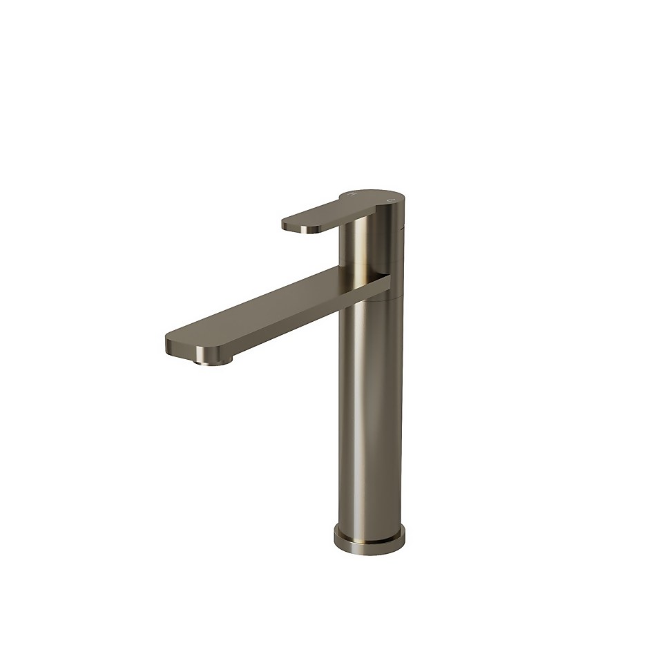 Isla Top Lever Tap -  Brushed Steel
