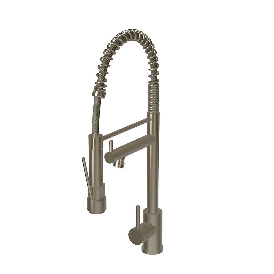 Rona Pull and Spray Tap - Brushed Steel
