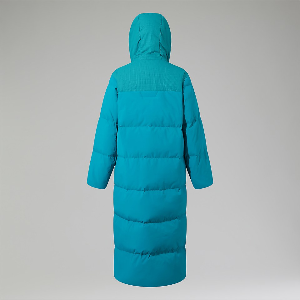Women's Saffren Duster Hooded Down Insulated Jacket - Turquoise