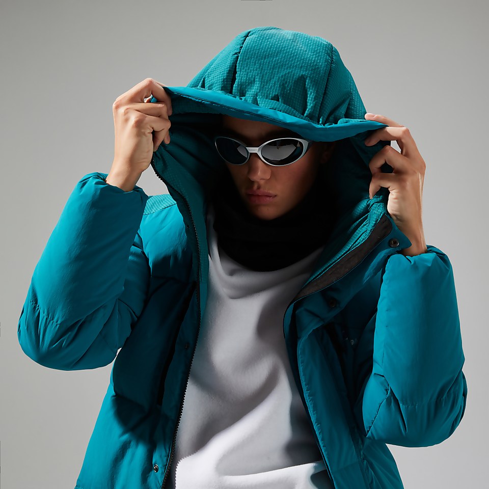 Women's Saffren Duster Hooded Down Insulated Jacket - Turquoise