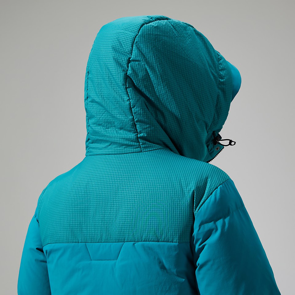 Women's Saffren Duster Hooded Down Insulated Jacket - Turquoise