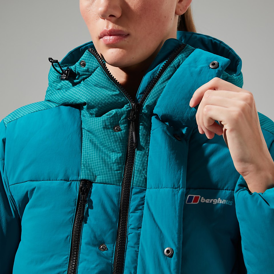 Women's Saffren Duster Hooded Down Insulated Jacket - Turquoise